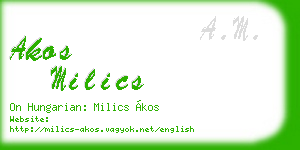 akos milics business card